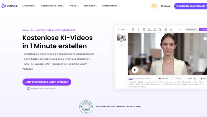 Von statisch zu dynamisch: Eine umfassende Analyse der Vidnoz und des KI Bild zu Text Tools
